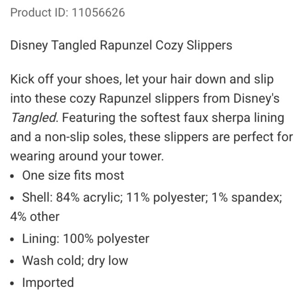 DISNEY PRINCESS TANGLED Rapunzel COZY SLIPPERS! Grippy Dots Cute Soft Sherpa NWT - Picture 7 of 7